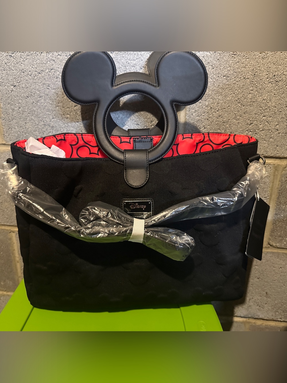 Loungefly Black Mickey Ear Handle Tote - Picture 4 of 4